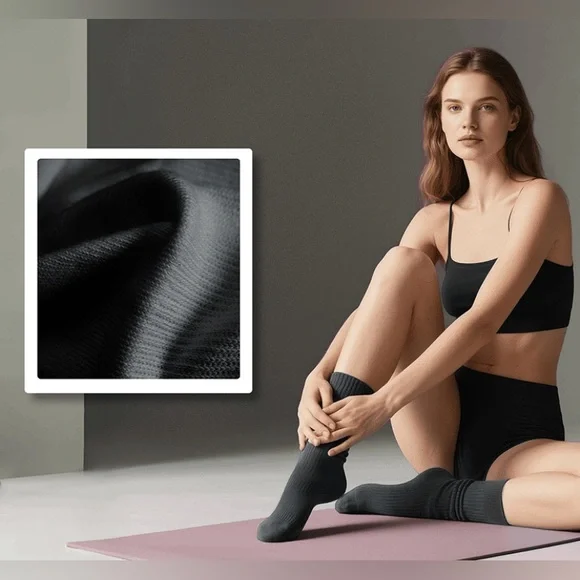 Rolling Bunny Pilates Socks, Barre Yoga Socks 3 Pairs Premium Cotton-Blend Socks - Picture 3 of 13